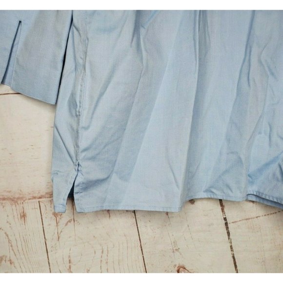 The Outfitters Lands End Pinpoint Oxford Repassage Superflu 1/4 Sleeve 16 Shirt - Picture 7 of 12